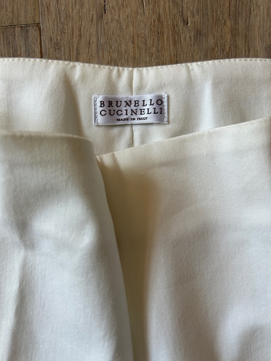 Brunello Cucinelli stretch-cotton white capri trousers size US 10 made in Italy - Picture 7 of 16